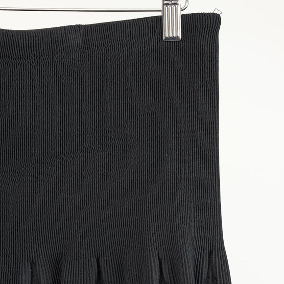 Annette Gortz Folk Black Wool-Blend Shirred A-Line Skirt - Picture 4 of 9